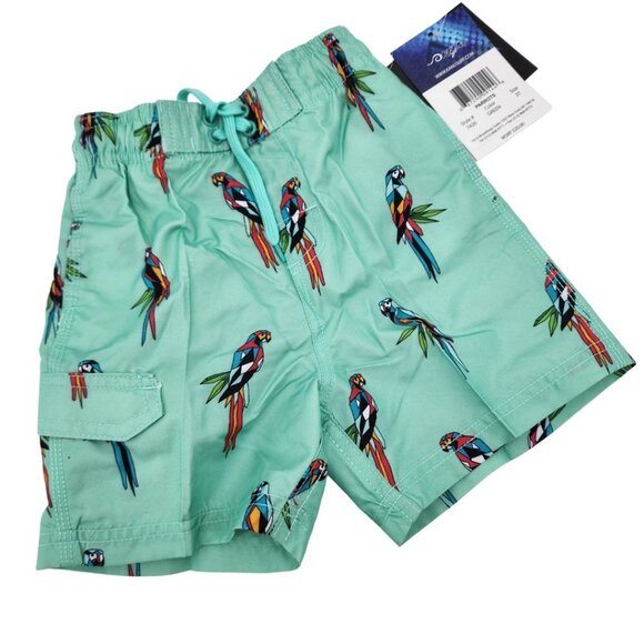 KANU SURF Toddler Boys Parrot Print Swim Trunks Bathing Suit Board Shorts 3T NWT - Picture 1 of 7